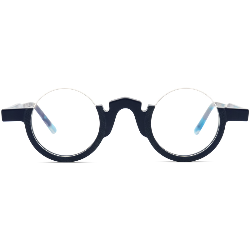 Lunettes demi-monture Design de mode pour hommes et femmes, Style Design rétro Punk, monture ronde en acétate de haute qualité, lunettes décoratives