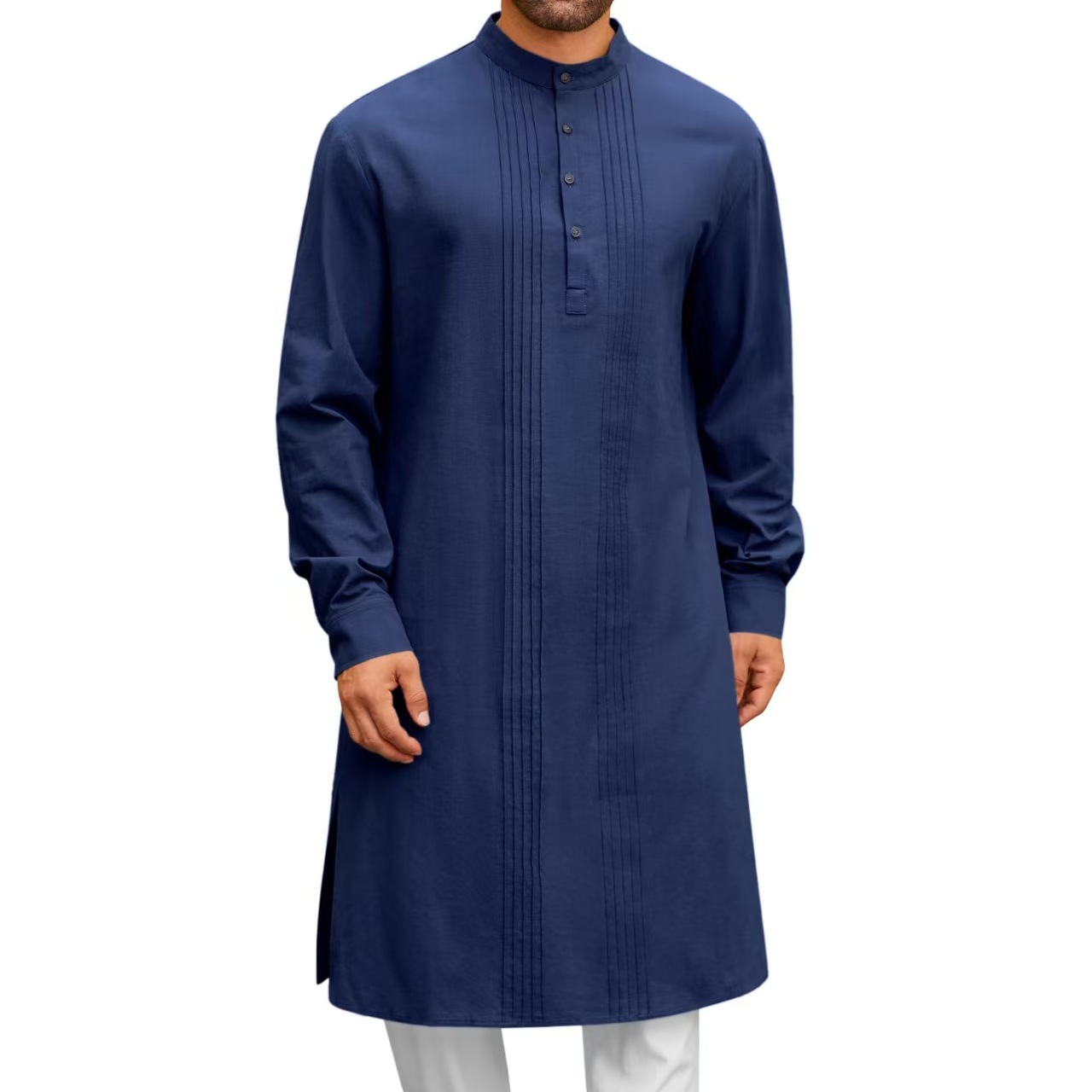 Robe musulmane à manches longues pour hommes, vêtements 100% coton, pull, Kaftan arabe islamique, costume du moyen-orient, dubaï, Abaya, nouvelle collection