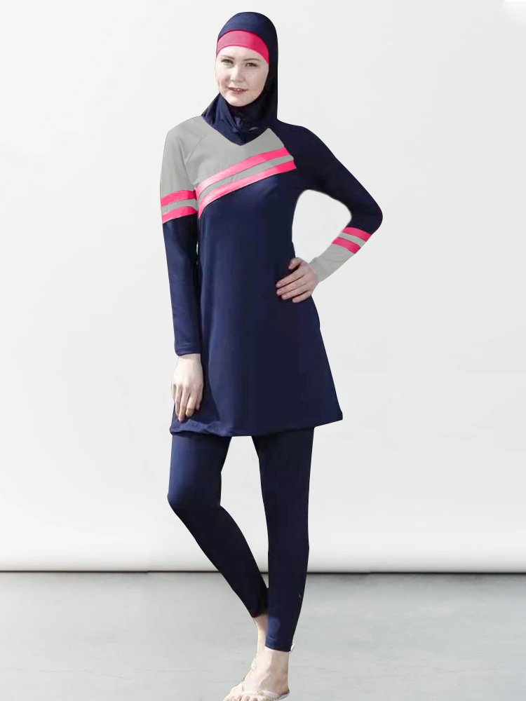 Maillot de bain musulman pour femmes, modeste, burkini, à la mode, couverture complète, conservateur, tenue de bain islamique
