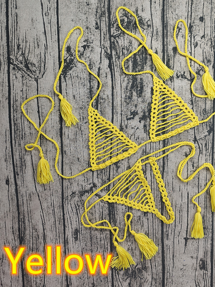Nouvelle Collection 2026 : Ensemble Bikini Sexy Femme au Crochet Main, 13 Couleurs, Idéal Plage et Bain de Soleil