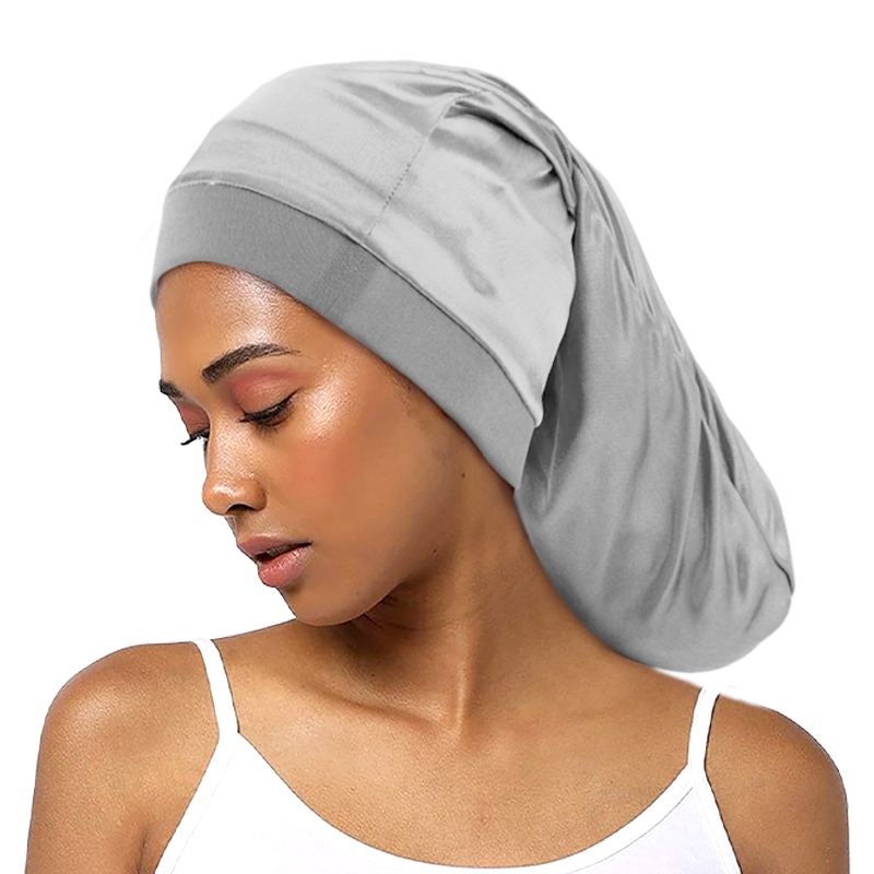 Bonnet de couchage en satin unisexe, large bande élastique ouverte, bonnet de poche, tresses de dreadlock soyeux, bonnet PO gy, hommes et femmes, longs intervalles, nouveau