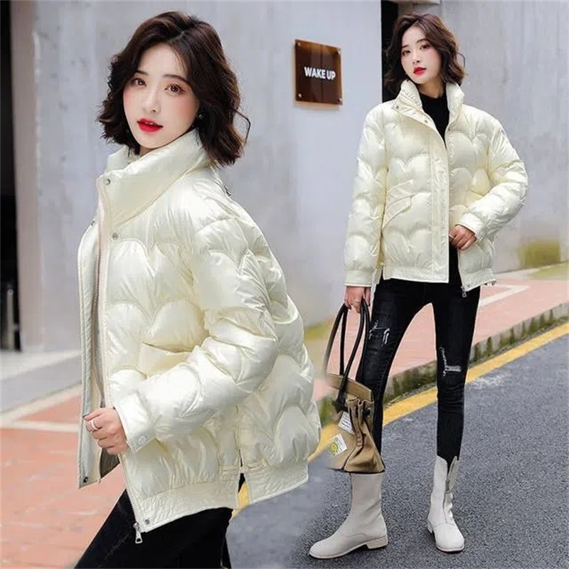 Doudoune brillante pour femme, manteau en coton rembourré, parkas optiques chaudes, vêtements d'extérieur pour femmes, hiver, nouveau, 2023