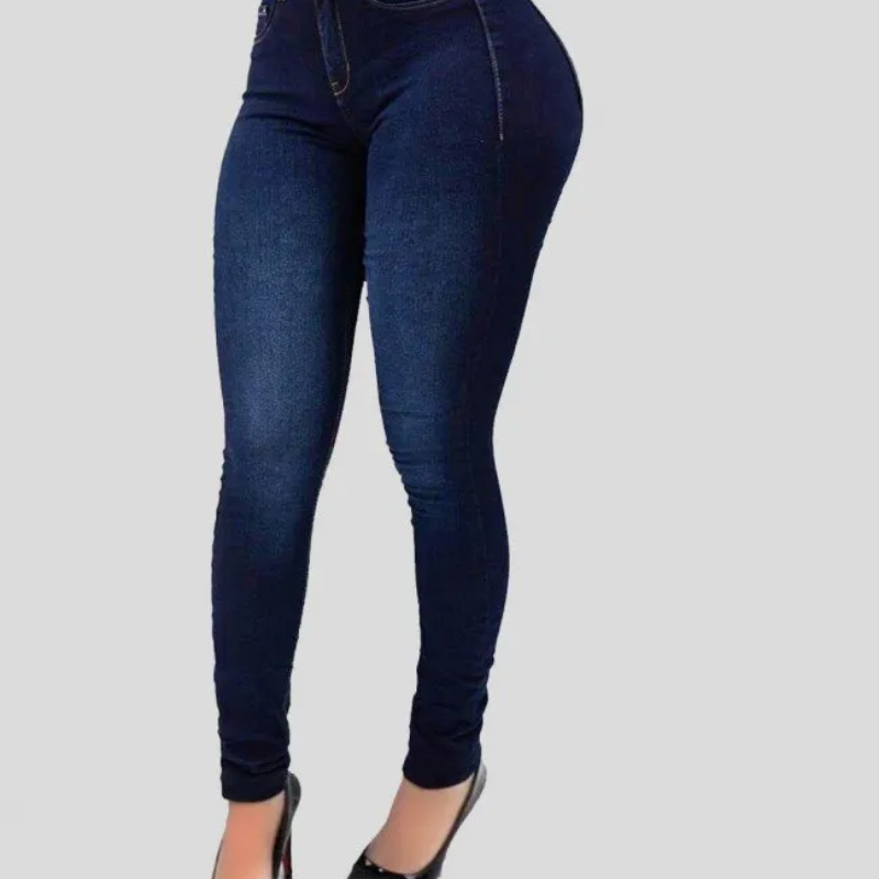 Jean de couleur pure pour femme, jean taille haute en denim, jeu de rue, cultiver sa moralité, pantalon façonnant la figure avec jean taille haute
