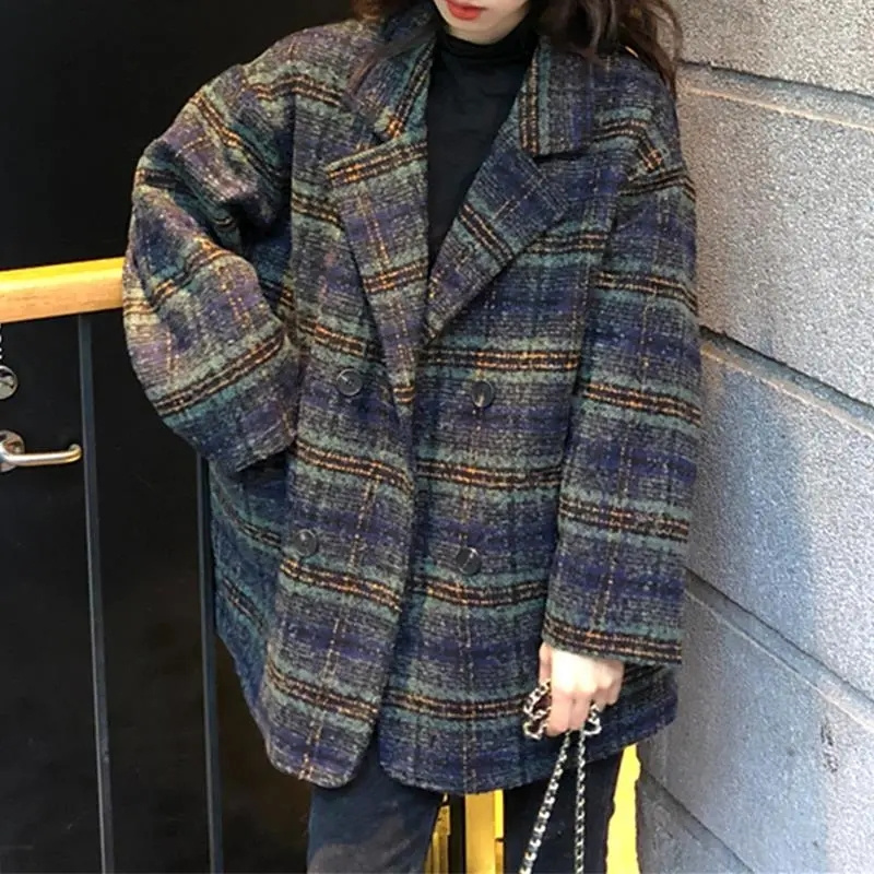 Manteau à carreaux pour femmes, nouvelle édition coréenne, Style occidental rétro, âge réduit, petit manteau à muffler parfumé pour femmes WF, printemps 2025