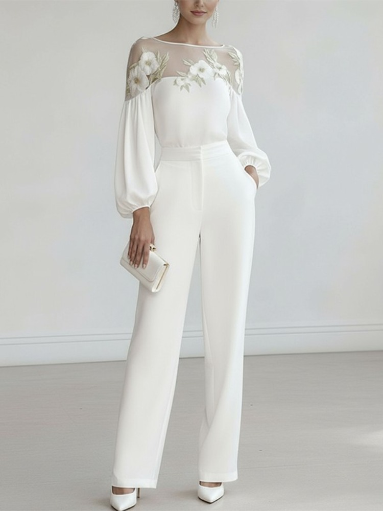 Bonboho – petit haut brodé à fleurs pour femmes, manches bouffantes, coupe ample, élégant, nouvelle collection printemps 2026