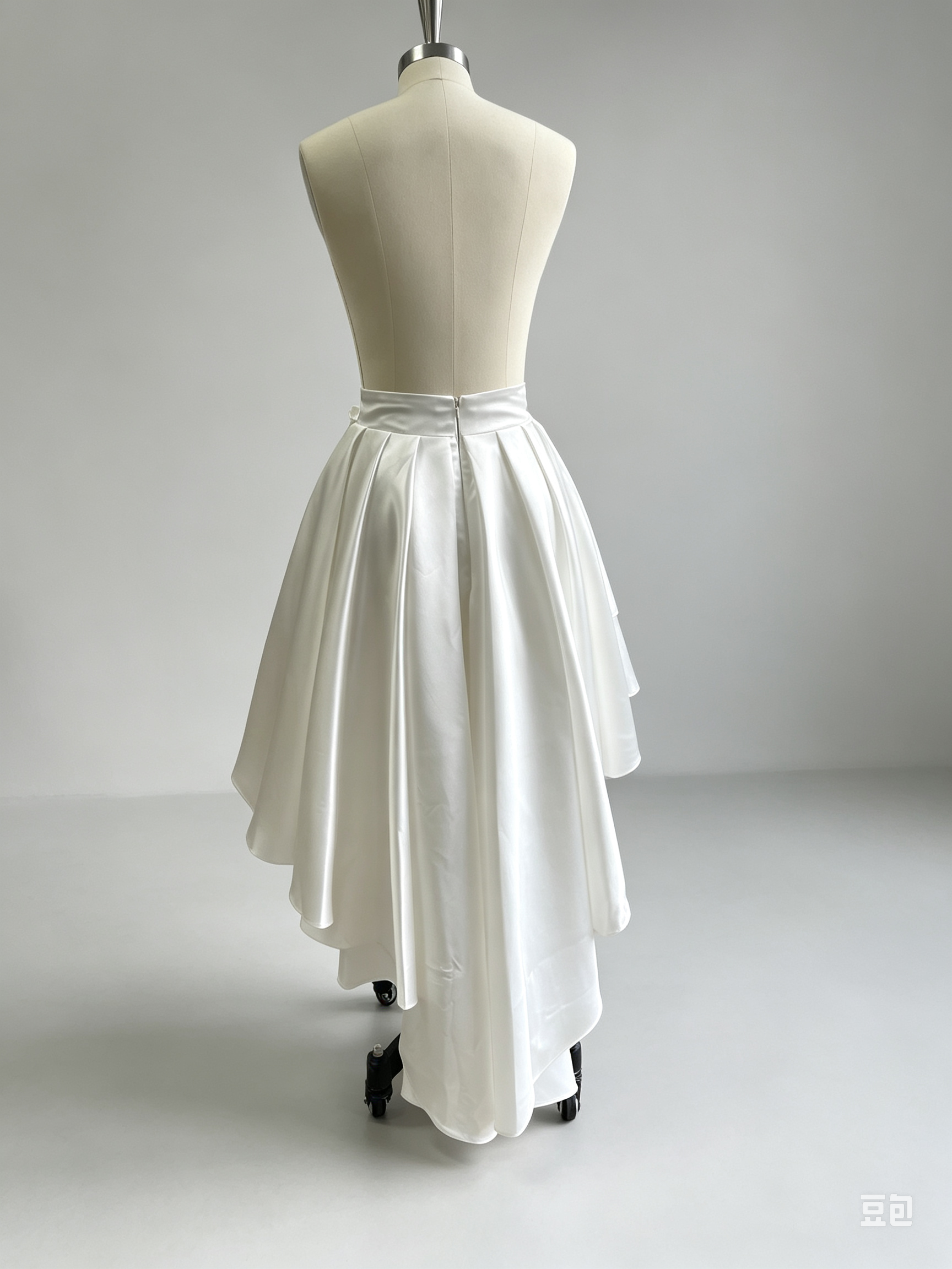 Jupe haute et basse en Satin blanc pour femmes, élégante, à volants, taille haute, ligne a, jupe de bal, nouvelle collection 2026