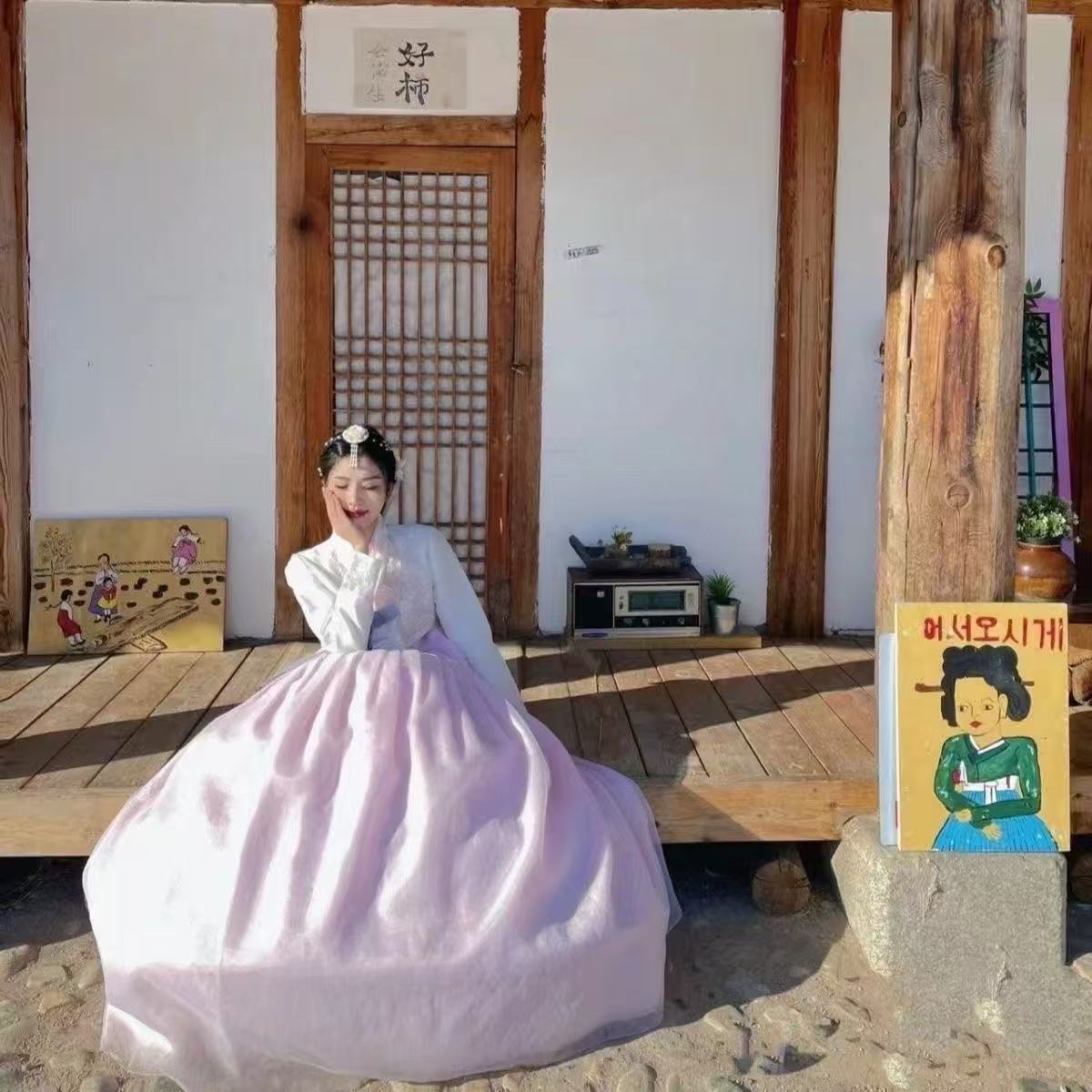 Robe traditionnelle coréenne Hanbok de Style palais pour femmes, grande jupe, ourlet, costume pour filles, vêtements de photographie de danse folklorique Hanbok