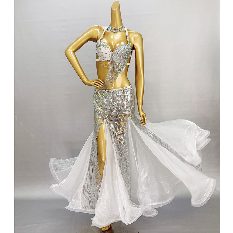 Ensemble de Costumes de concours de danse du ventre pour femmes, vêtements de spectacle de danse du ventre, costume de danse du ventre, tenue orientale personnalisée