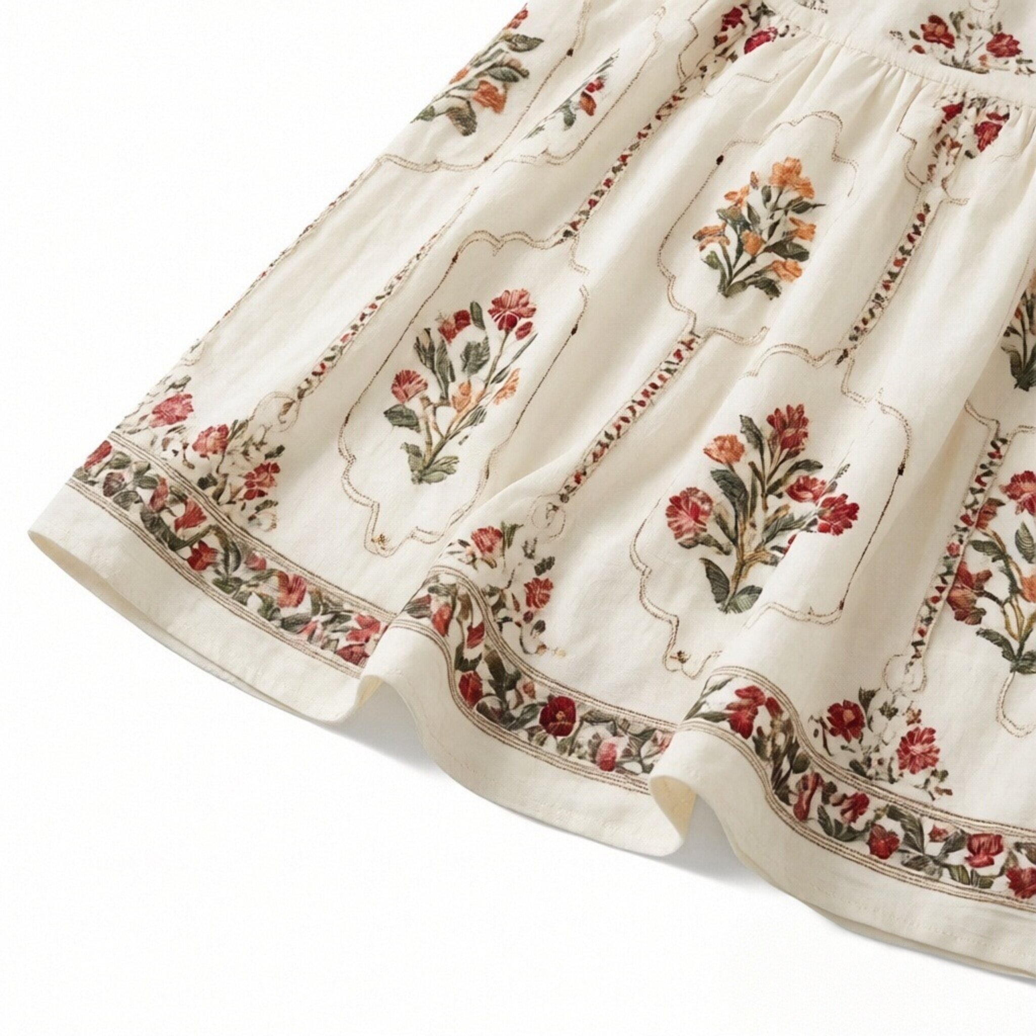 Robe longue maxi bohème pour femme, imprimé floral ethnique vintage, col carré, à volants, élégante pour l'été, les vacances et les fêtes