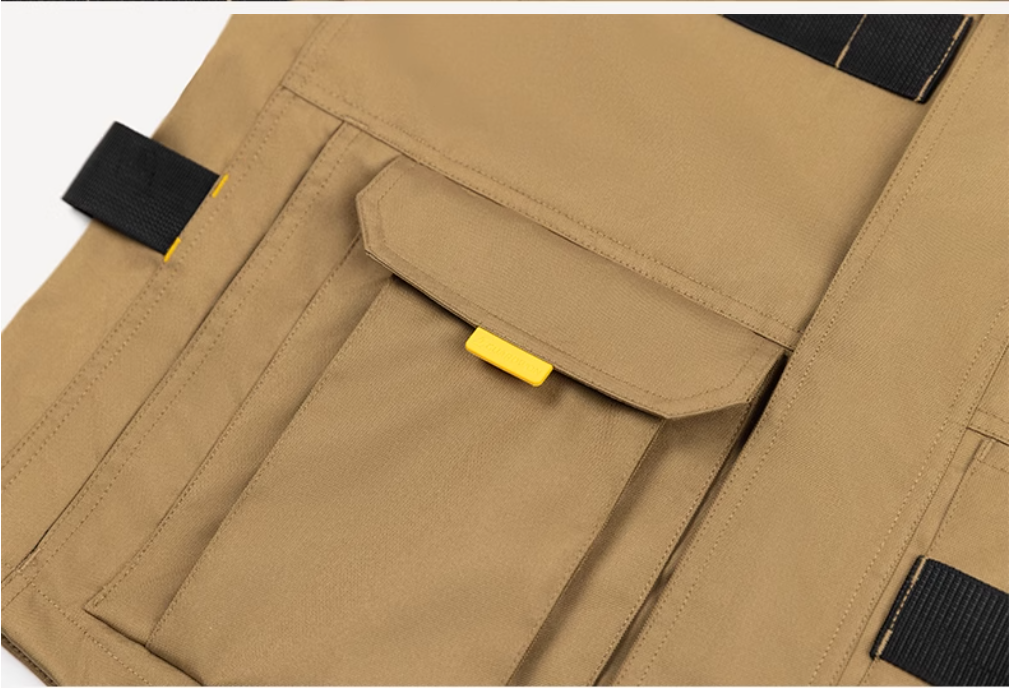 Gilet de travail kaki pour homme, gilet à poches pour outils, gilet de travail pour artisan, charpentier, mécanicien, vêtement de travail, gilet cargo d'extérieur, débardeur, veste
