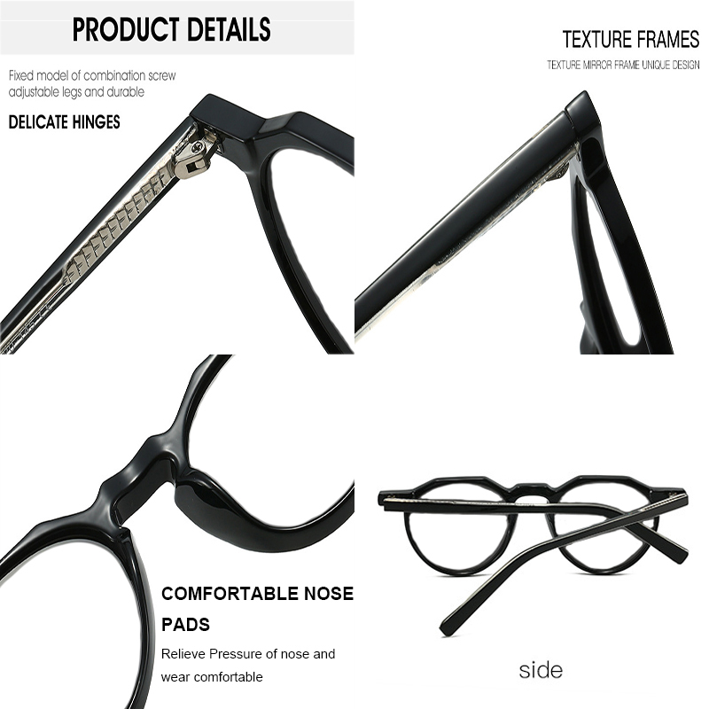 Nouveau cadre de lunettes rondes à la mode hommes femmes TR90 ultraléger couleurs assorties jambes Anti lumière bleue lentille transparente lunettes