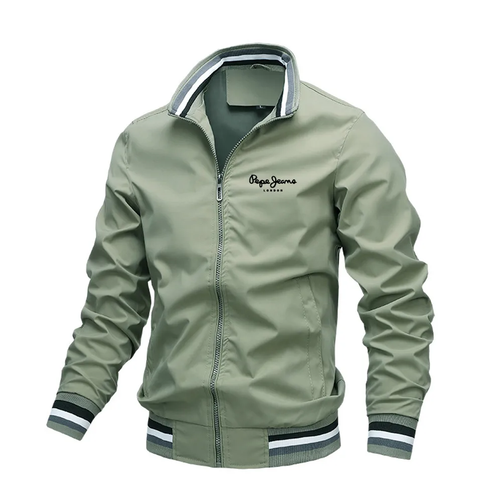 Veste décontractée boutonnée pour homme printemps-automne, veste de sport d'extérieur, veste coupe-vent, veste de pilote imperméable pour homme
