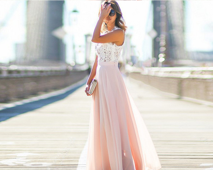 Robe en mousseline de soie avec coutures en dentelle, surlongueur, robe formelle, livraison directe