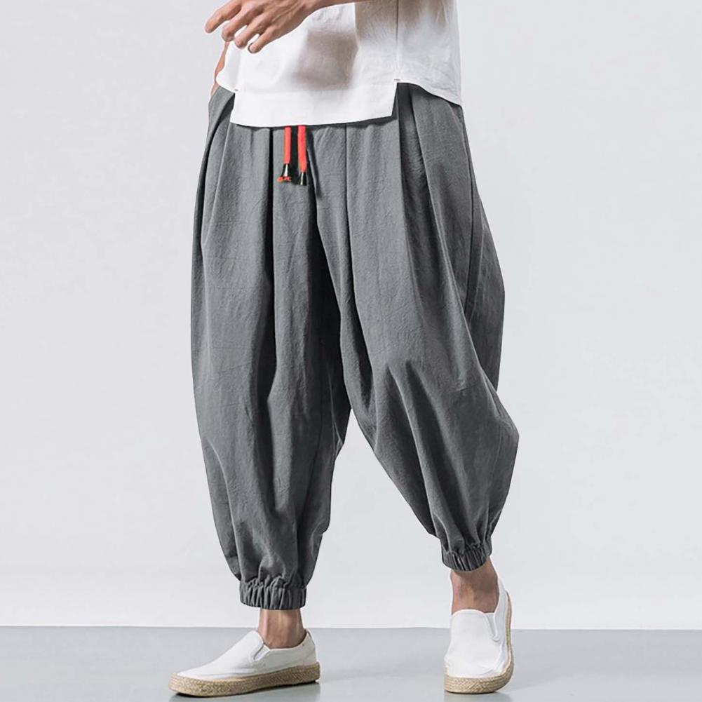 Pantalon de Jogging Baggy pour hommes, nouvelle mode, avec cordon de serrage, jambes larges, japonais, décontracté, ample, 2024