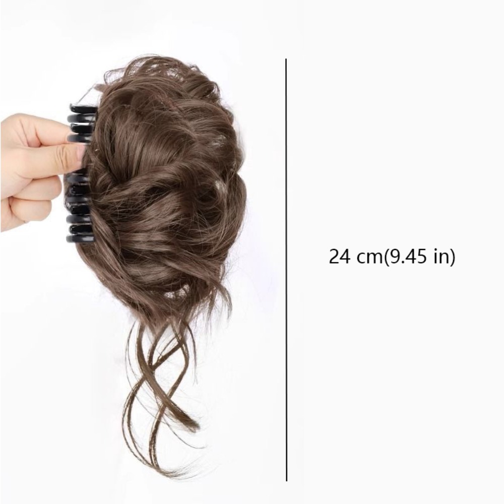 Nouveau cheveux synthétiques chignon griffe pince naturel cheveux bouclés perruque pince à cheveux moelleux brun noir chignon tête perruque accessoires de cheveux