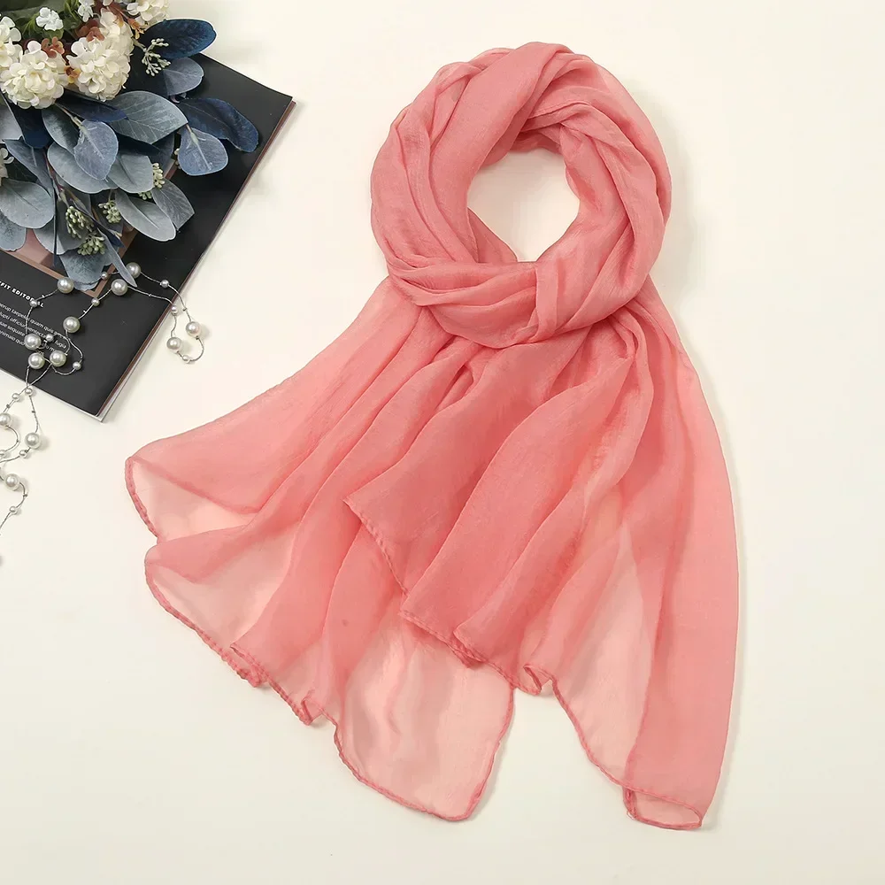 Surdimensionné en mousseline de soie femmes été châle manches Protection solaire Turban écharpe serviette de plage Bikini couvrir paréo Sarong Bandana