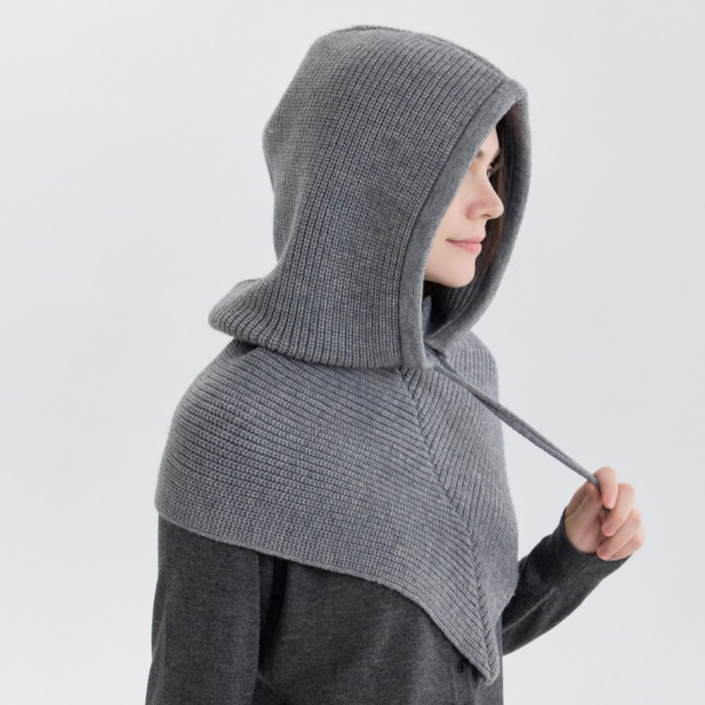 Cagoule d'hiver pour femmes, écharpe tricotée à capuche, casquette chaude d'extérieur, une pièce, col de cou, chapeaux pour filles