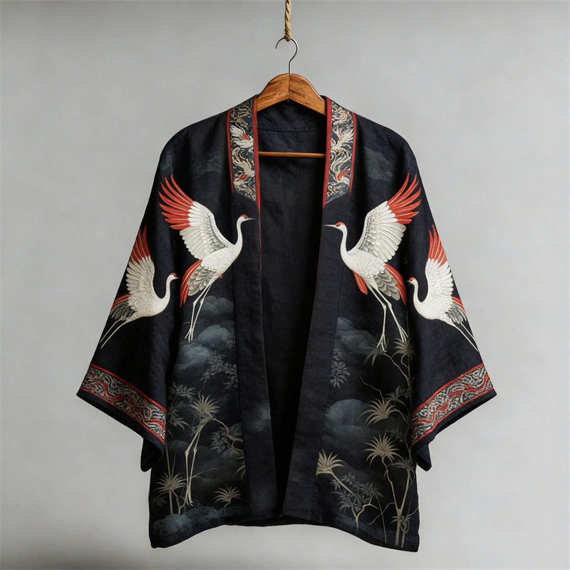 Kimono japonais traditionnel grande taille, cardigan Yukata Haori vintage imprimé, chemise ample pour homme à manches courtes, costume de cosplay samouraï