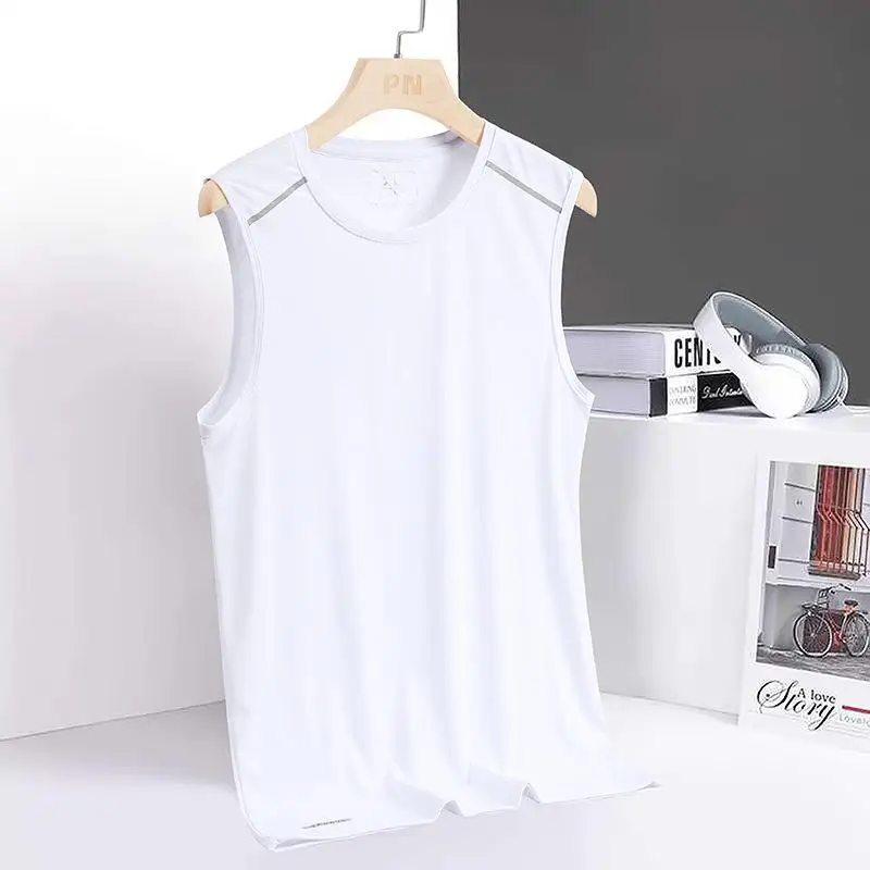 Débardeur Homme Grande Taille 8XL Séchage Rapide en Soie Glacée Sans Manches T-shirt Sportif d'Été pour Homme Grandes Tailles 4XL 6XL Singlet Chemises 3XL 4XL 5XL 6XL