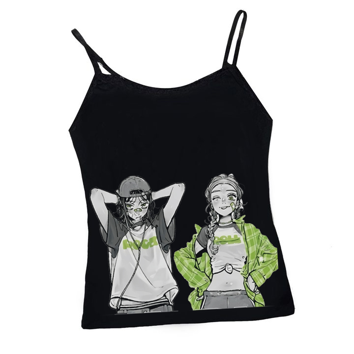 Haut court vintage Anime pour femmes, débardeurs à bretelles, camisoles, corset Emo, CoAdvantages des années 2000, Y2K, vêtements féminins, années 90