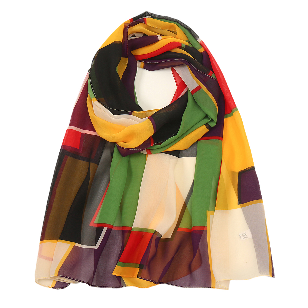 Foulard en soie à carreaux pour femmes musulmanes, imprimé, Hijab, en mousseline de soie, élégant, châle