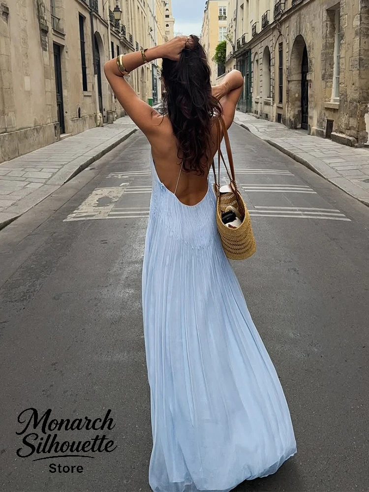 Robe imprimée à col licou pour femmes, sans manches, dos nu, taille haute, Mini Robe, fête d'été, Banquet, Style plage, 2025