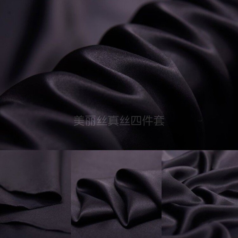 Tissu en Soie 19 Momme au Mètre, 100% Soie de Mûrier, Crêpe Satin Uni pour Confection de Pyjamas et Robes