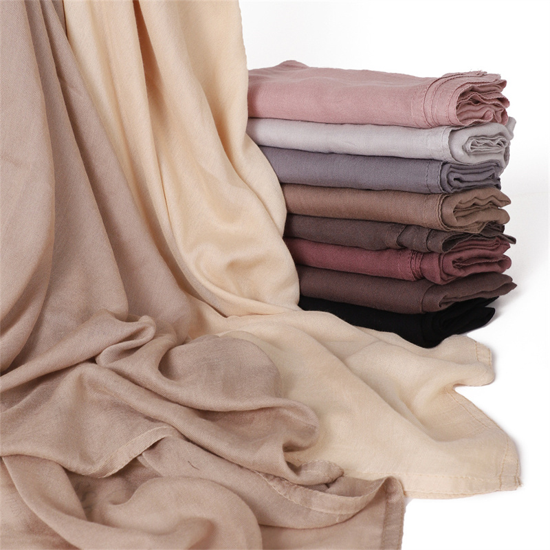 Ramadan couleur unie grande taille coton rayonne Hijab écharpe femmes musulman foulard enveloppes châles Femme Musulman bandeau Turban islamique