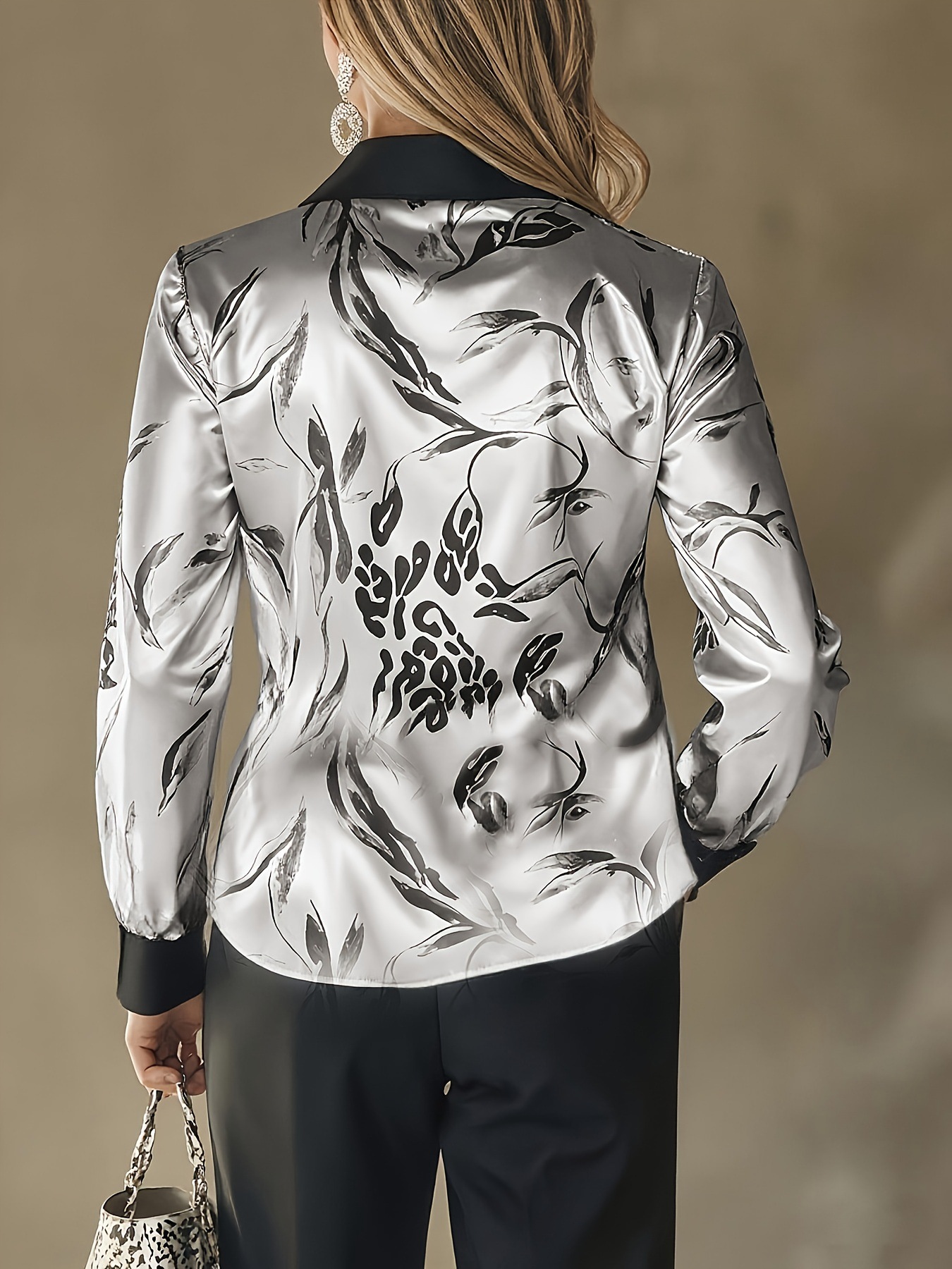 Chemises en Satin pour femmes, mode léopard, chemisier à manches longues, travail, chemise boutonnée, haut féminin, chemises élégantes, chemisiers, automne 2025