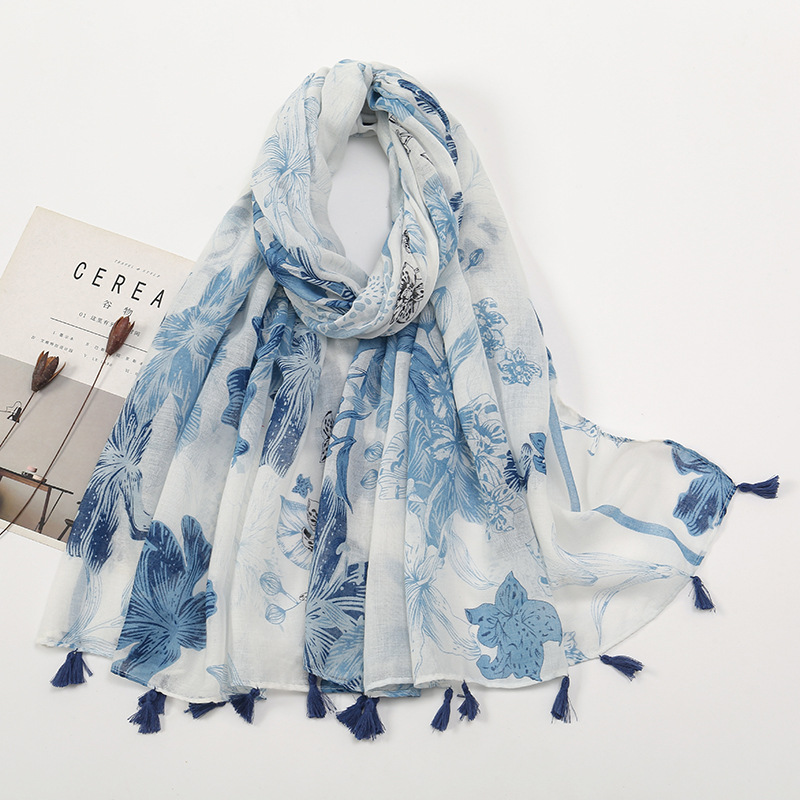 37 Designs Châle Foulard en Viscose à Motifs Paisley Floraux et Franges Fines, Écharpe de Haute Qualité pour Femme, Pashmina, Stola, Hijab Musulman, Sjaal 2026