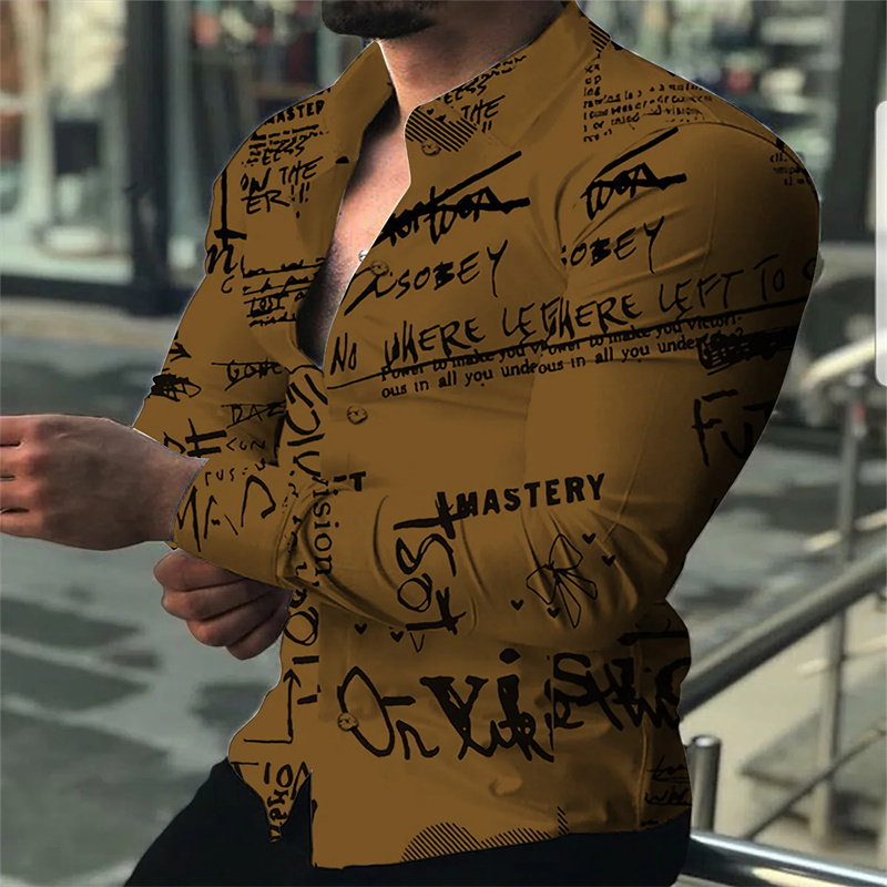Chemise pour hommes mode décontractée blanc noir sport décontracté lettres anglaises doux confortable revers printemps été 2023 nouvelle offre spéciale XL