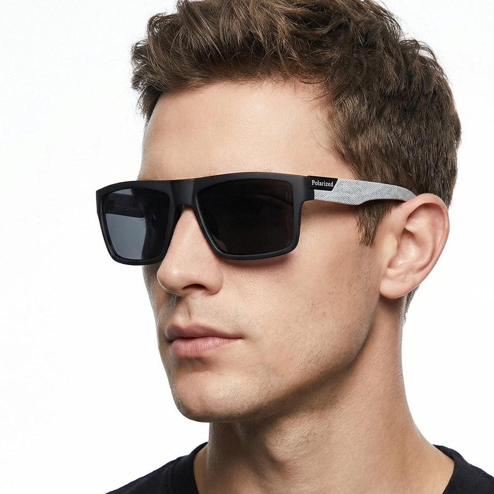 Lunettes de soleil polarisées noires tendance pour hommes et femmes, lunettes de soleil carrées classiques pour hommes, lunettes de soleil élégantes pour la conduite en plein air, la pêche, les sports, protection UV400