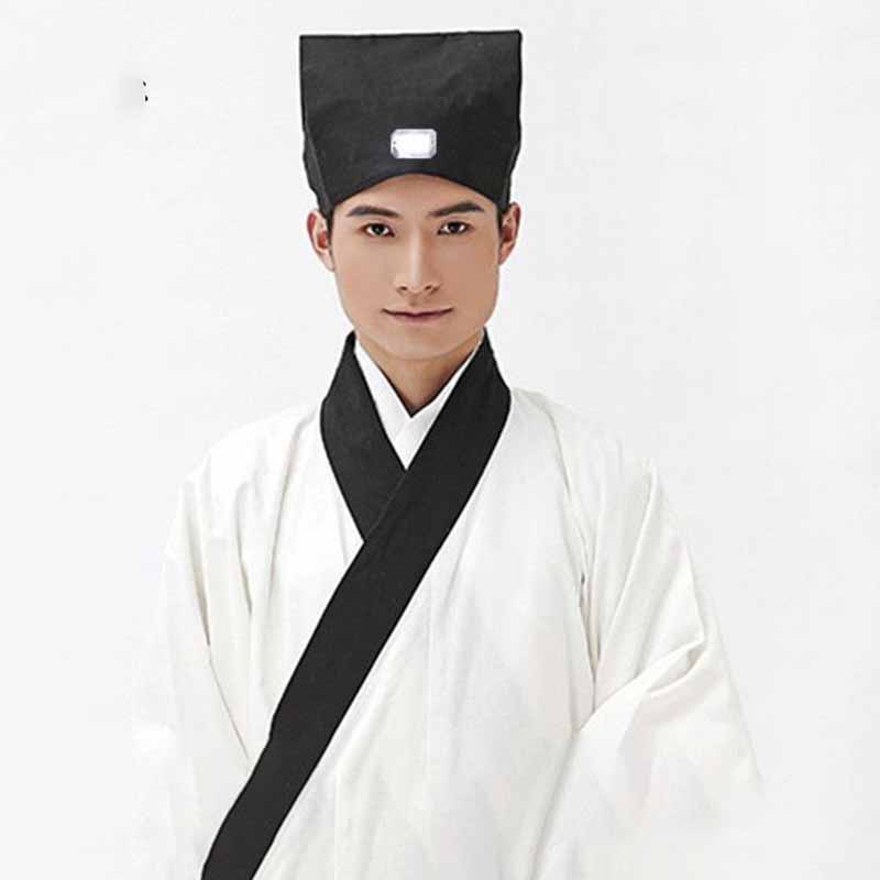 Chapeau Hanfu traditionnel chinois des Prairies pour hommes et enfants, couvre-chef noir, couvre-chef masculin vintage, serviette confucéenne, cosplay, enseignant