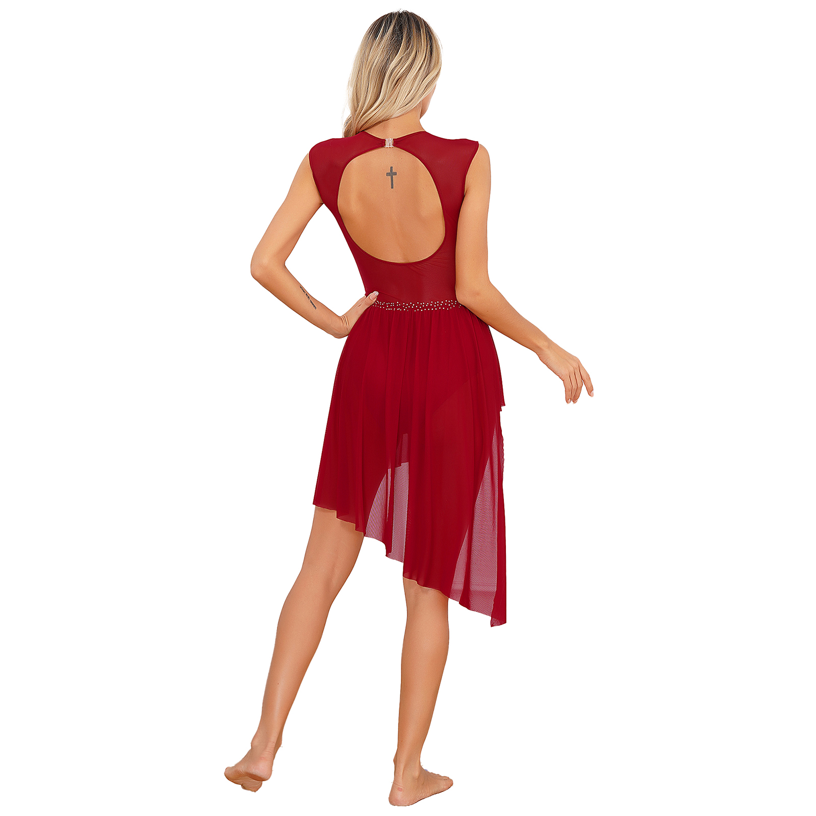 Maillot de Ballet pour femmes, Costume de danse contemporaine lyrique, vêtements de danse, strass brillants, justaucorps de gymnastique, robe Tutu de patinage artistique