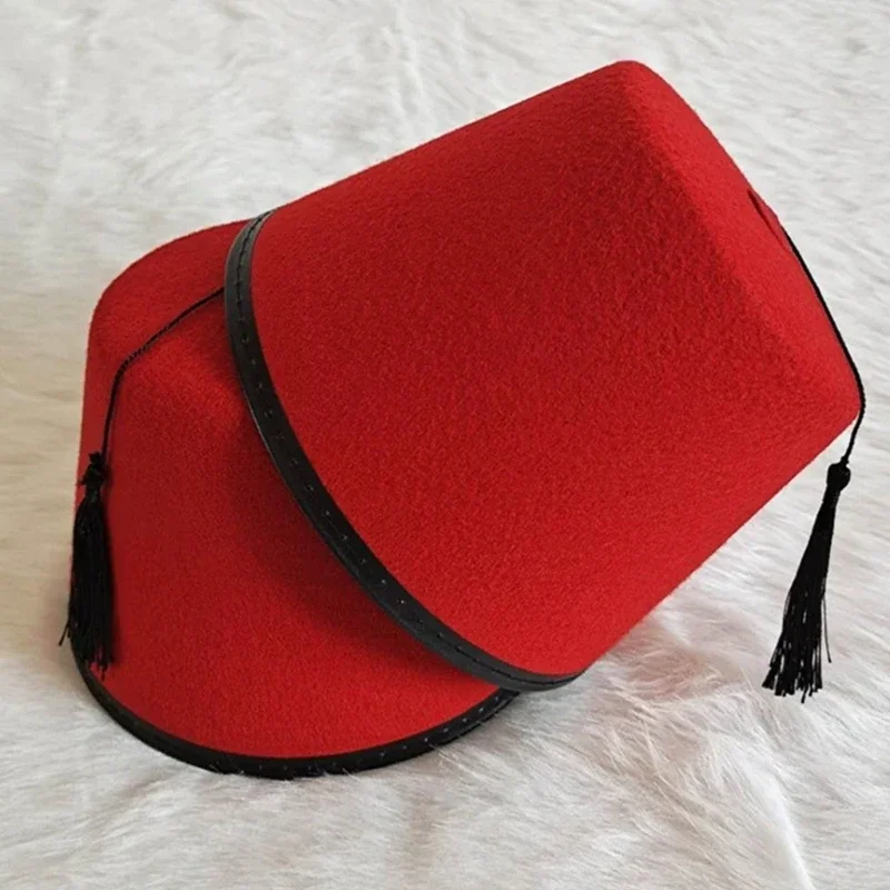 Chapeau Fez rouge, casquette turque pour enfants adultes, casquette ronde respirante, chapeau Ottoman Tarboosh, accessoires