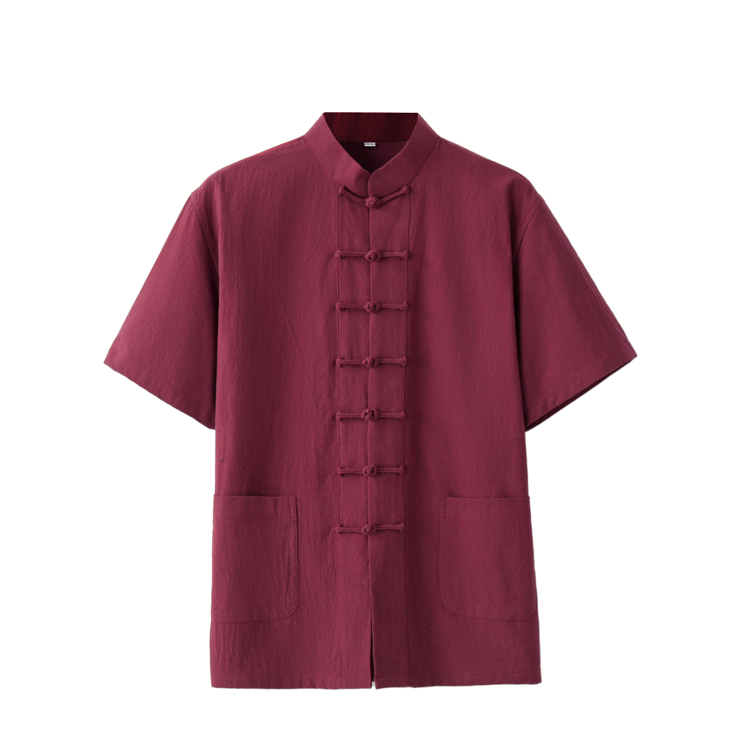 Chemise à manches courtes en pur coton de style traditionnel chinois pour homme, uniforme de Tai Chi, Kung Fu, Tang Zhuang, haut masculin