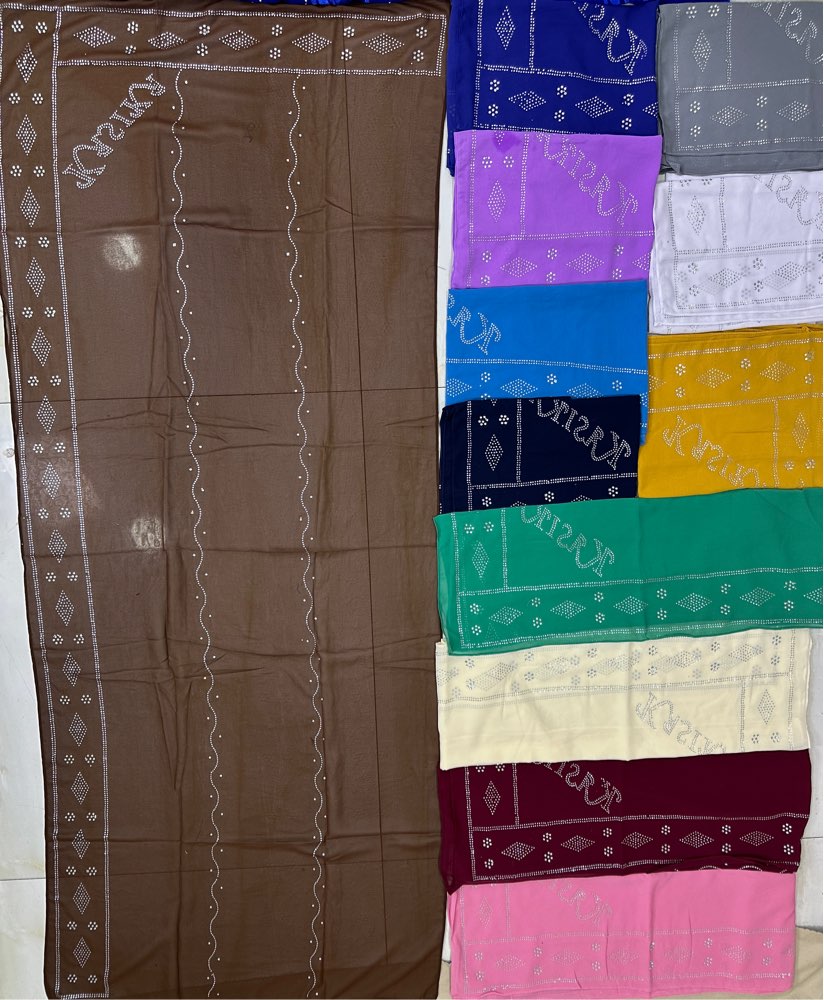 Nouveau Voile Hijab en Chiffon Africain 70x180cm pour Femmes Musulmanes, Foulard Islamique Brodé Style Dubaï, Châles Africains 2026