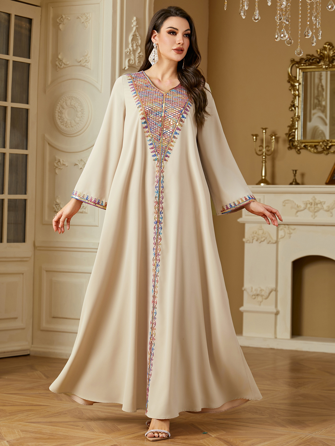 Robe Eid pour femmes Abaya broderie fête robes longues Caftan musulman Robe Jalabiya Ramadan dubaï caftan 2025 robes Largos