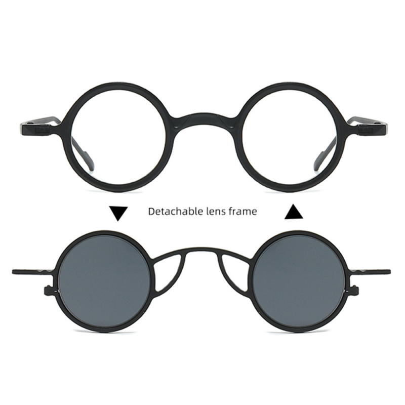 Lunettes de soleil rondes rétro pour hommes et femmes, style années 80, à clipser, uniques, détachables, verres UV400, anti-lumière bleue, décontractées, pour le voyage