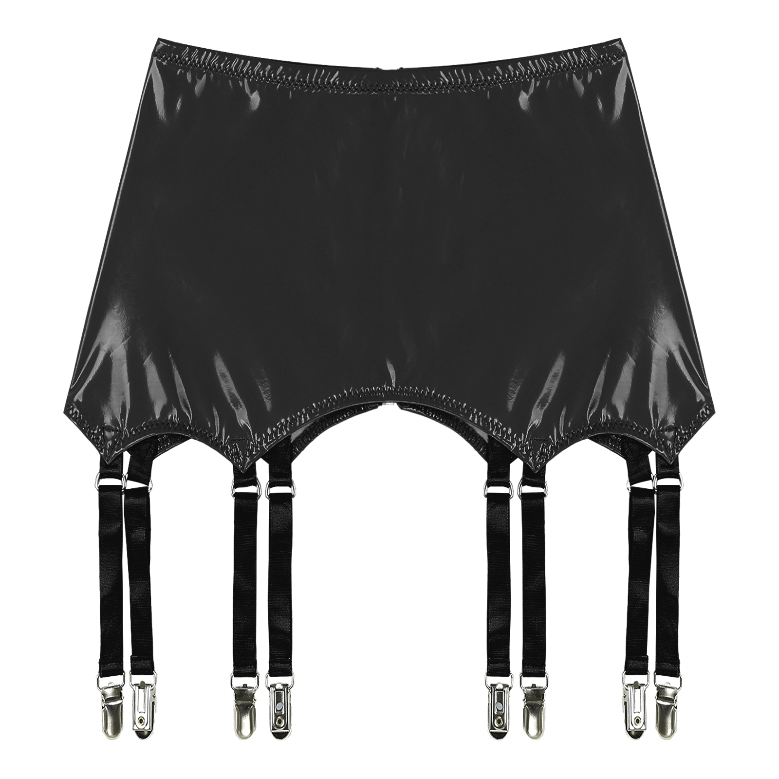 Porte-jarretelles en cuir verni pour femme avec clips en métal, porte-jarretelles, pôle de fête, lingerie sexy