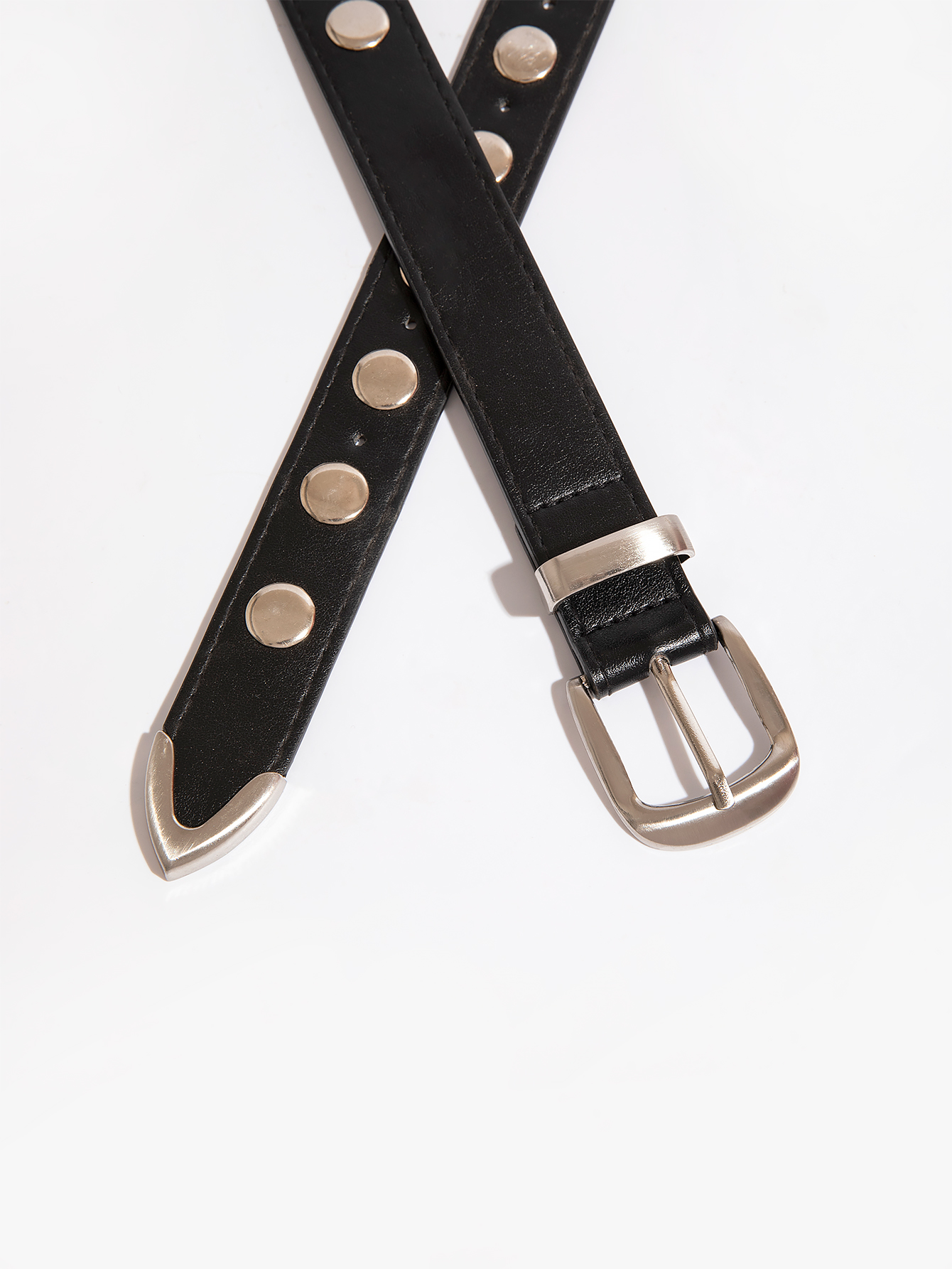 Ceinture à boucle ardillon à rivets ronds punk y2k pour femmes, or et argent pour jeans, une ceinture décorative polyvalente adaptée aux voyages quotidiens