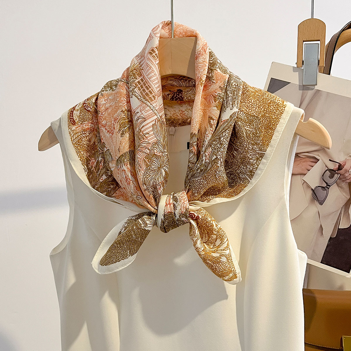 Foulard carré en coton pour femmes, 65x65cm, doux, Bandana, Hijab, chaud, décoration de printemps et d'automne