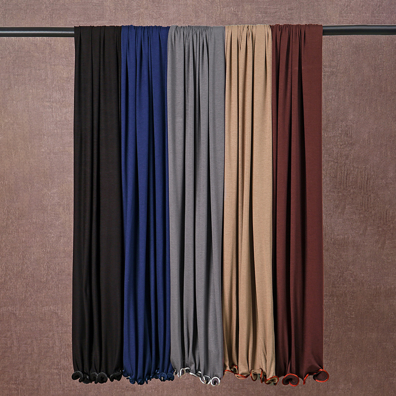 Foulard Hijab en Jersey de coton Modal pour femmes, châle extensible, foulard musulman uni, mode couleur unie, Long silencieux, Turban islamique