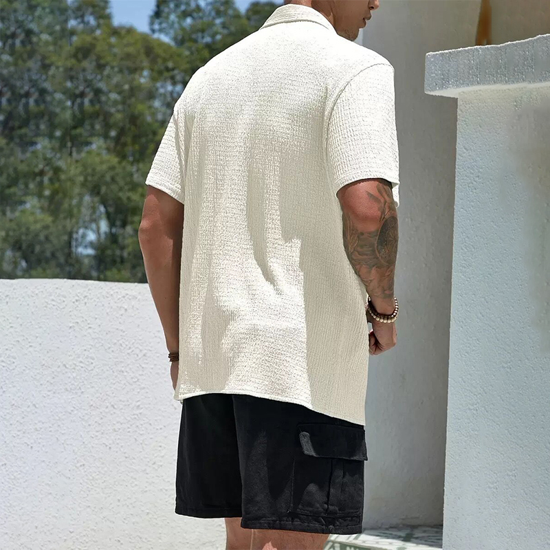 Chemise décontractée pour homme, manches courtes, vêtements masculins, streetwear hip-hop, hauts amples, t-shirt noir et blanc, chemise ample tendance pour homme