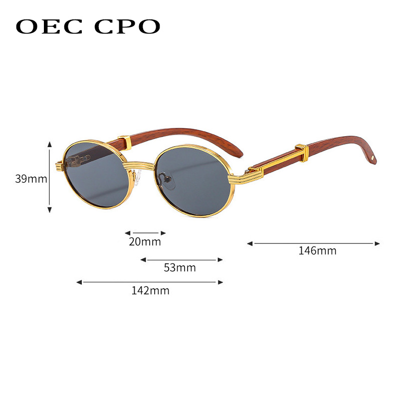Lunettes de soleil rondes Vintage de luxe pour femmes et hommes, petites montures ovales, lentille noire classique, UV400, lunettes Oculos