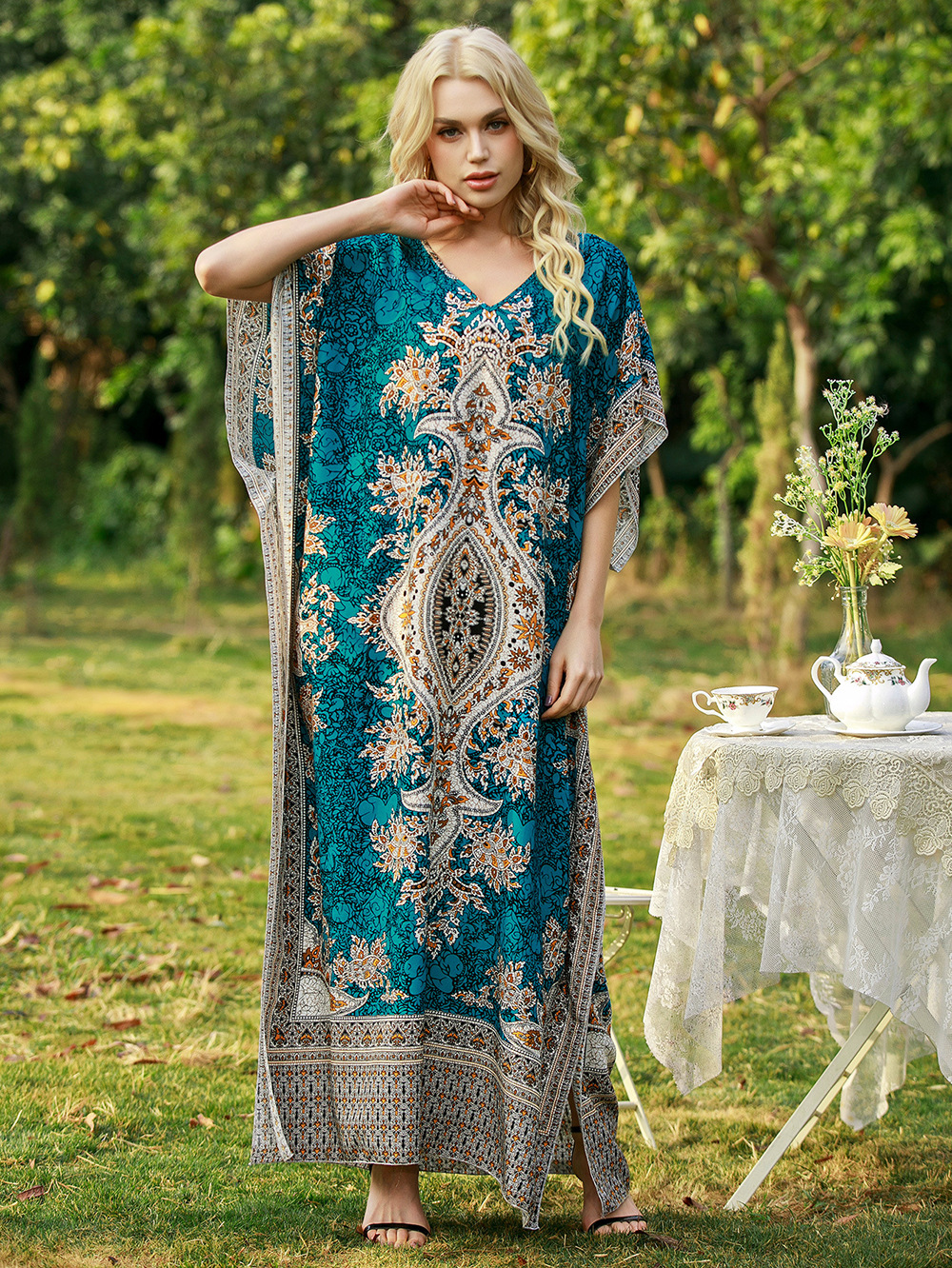 Robe ample du Moyen-Orient pour femmes, jupe imprimée, robe de vacances à la mer, grande taille, nouveau
