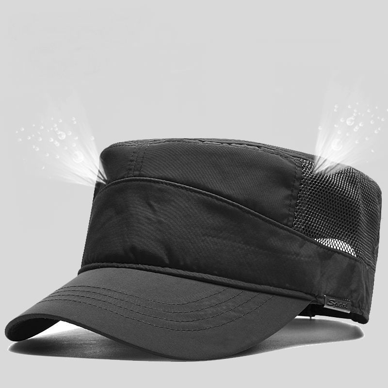 Casquette plate de l'armée pour hommes, grande tête, imperméable, grande taille, été, Polyester, grande taille, maille, chapeau militaire, 55-60cm, 60-65cm, 2021