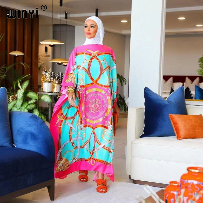 Robe maxi caftan imprimée pour femme, robe longue bohème, blogueur de mode africaine, robe d'été pour femme, robe de plage populaire, badjKaftan, recommandé