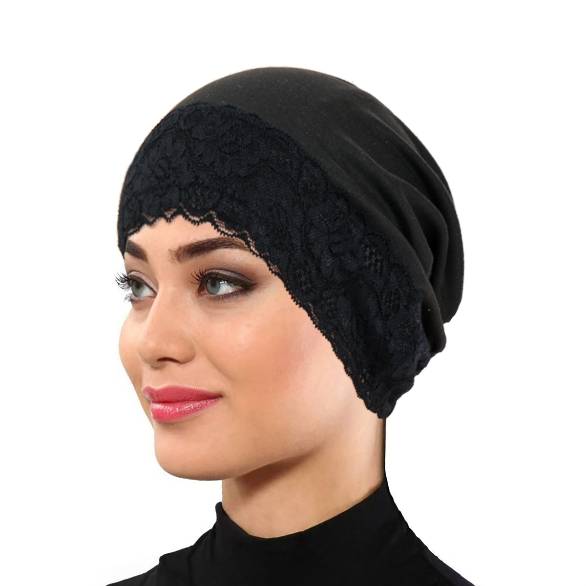 Nouveau Bonnet Turban Élastique en Dentelle 2026, Couleur Unie, Bonnet de Soin Capillaire, Chapeau Musulman, Hijab Islamique, Hijabs pour Femmes