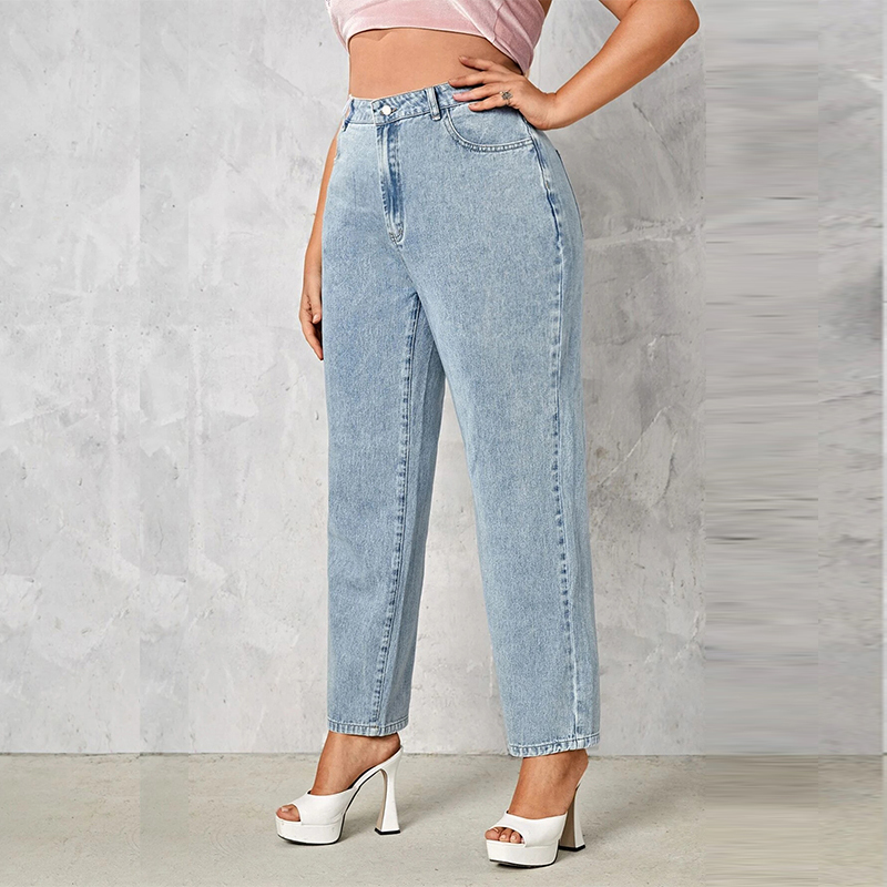 Jean bleu foncé grande taille pour femme, 175cm de haut, extensible et lavage adt, droit, 6XL, 100kg, pantalon en denim fin pour femme, courbe, automne